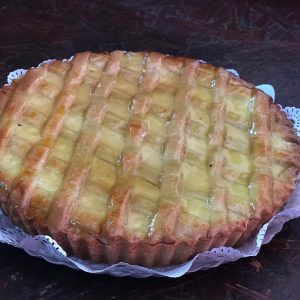 Tarta de ricota y dulce de leche