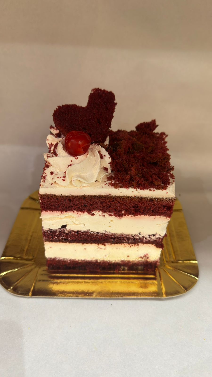 Porción de torta torta red velvet
